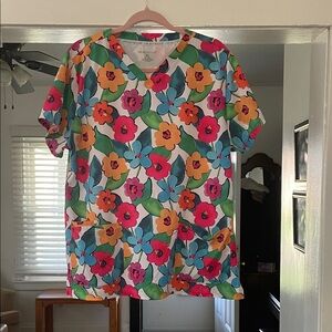 Bright Floral Print Top